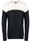 BELSTAFF TWO-TONE FINE KNIT SWEATER