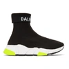 BALENCIAGA BALENCIAGA BLACK LOGO SPEED HIGH-TOP SNEAKERS