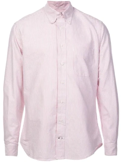 Gitman Vintage 条纹排扣衬衫 - 粉色 In Pink