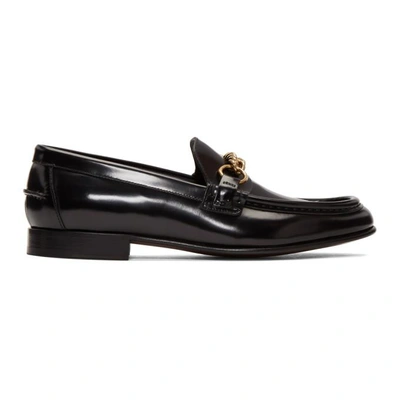 Burberry Solway Chain-strap Leather Loafers In Black