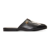 GUCCI GUCCI BLACK NY YANKEES EDITION WEB FLAMEL LOAFERS