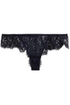 I.D. SARRIERI I.D. SARRIERI WOMAN SCALLOPED LACE LOW-RISE THONG MIDNIGHT BLUE,3074457345619288675