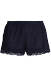 STELLA MCCARTNEY Lace-trimmed ribbed jersey pajama shorts,3074457345619316046
