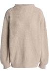 AGNONA WOMAN RIBBED CASHMERE SWEATER BEIGE,GB 4146401444327668