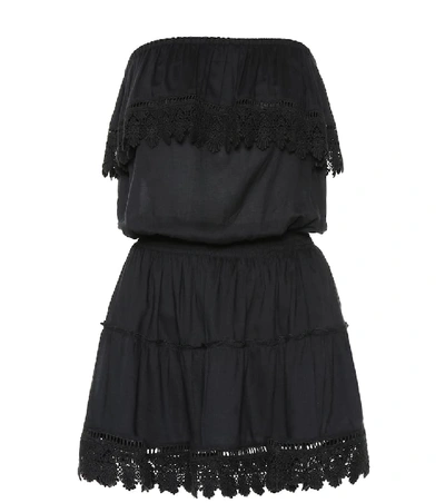 Melissa Odabash Joy Crochet-trim Strapless Mini Dress In Black