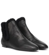THE ROW EROS SHEARLING-LINED ANKLE BOOTS,P00333438