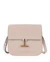 Tom Ford Tara Large Calf Grain Leather Shoulder Bag In 백악