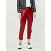 J BRAND RUBY SLIM-FIT HIGH-RISE PATENT LEATHER TROUSERS