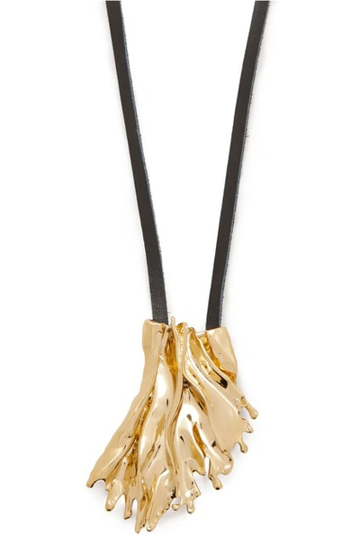 Annelise Michelson Algae Sea Leaf Pendant In Gold