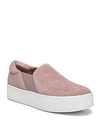 Vince Warren Platform Sneaker In Hydrangea Pink Suede