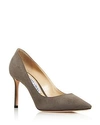 Jimmy Choo Women's Romy 85 High-heel Pointed Toe Pumps In Dark Gray Suede