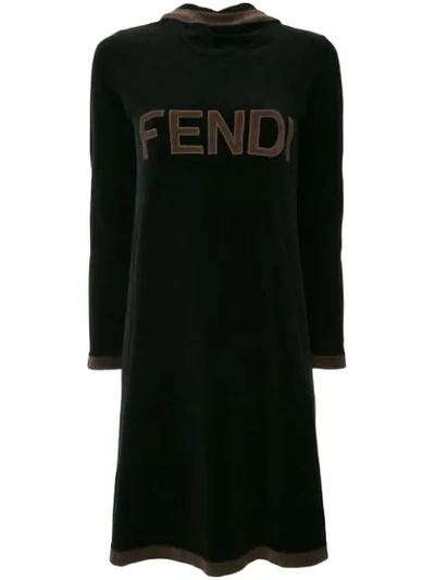 Pre-owned Fendi Long Sleeve Dress In Black