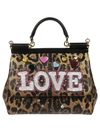 DOLCE & GABBANA SICILY LEOPARD PRINT TOTE,10723868