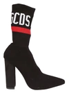 Gcds 110mm Pointy Logo Knit Sock Boots In Black