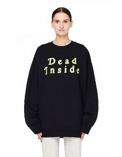 Ashish 'dead Inside' Cotton Sweatshirt In Black