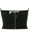 Off-white Printed Jersey Bustier In Black