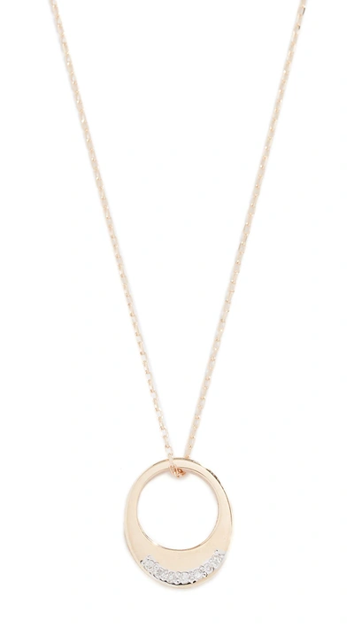 Adina Reyter Tiny Pave Petal Necklace In Yellow Gold