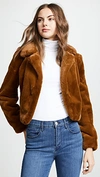BLANK DENIM Cropped Faux Fur Jacket,BLANK40784