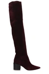 ARCOSANTI BURGUNDY SUEDE LEATHER BOOTS,10725239
