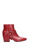 BUTTERO RED LEATHER ANKLE BOOTS,10725072