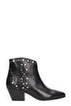 ISABEL MARANT BLACK LEATHER ANKLE BOOTS,10726077