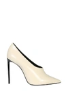 Saint Laurent Teddy Patent-leather Pumps In Bianco
