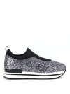 Hogan H222 Scuba And Metallic Glitter Slip-ons In Metallic