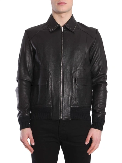 Saint Laurent Black Leather Outerwear Jacket