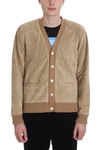 UNDERCOVER BEIGE SUEDE CARDIGAN,10725213