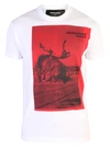 DSQUARED2 WHITE PRINTED T-SHIRT,10725155