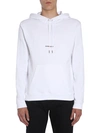 Saint Laurent Logo Hoodie Sweatshirt In Bianco