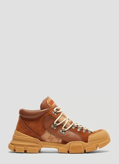 Gucci Flashtrek Gg High-top Sneaker In Brown