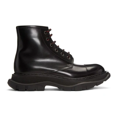 Alexander Mcqueen Oversized Sole Combat Boots In Black