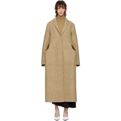 Jil Sander Formentera Wool Coat In Beige