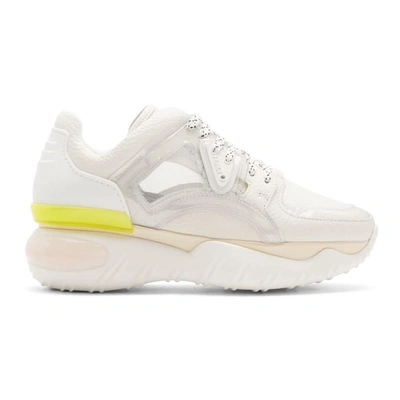 Fendi Leather And Mesh Trainer Sneakers In White