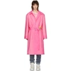 MARTINE ROSE MARTINE ROSE PINK FROSTED RAIN MAC TRENCH COAT