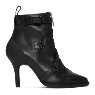 Chloé Tracy Leather And Grosgrain Ankle Boots In Black