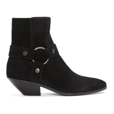 Saint Laurent West Harness Boots With Ring In Black