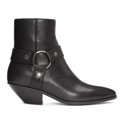 Saint Laurent West Leather Ankle Boots In Black
