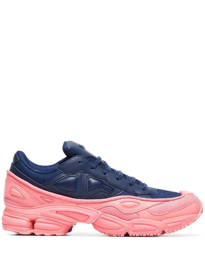 Adidas Originals X Raf Simons Ozweego Leather Sneakers In Blue,pink