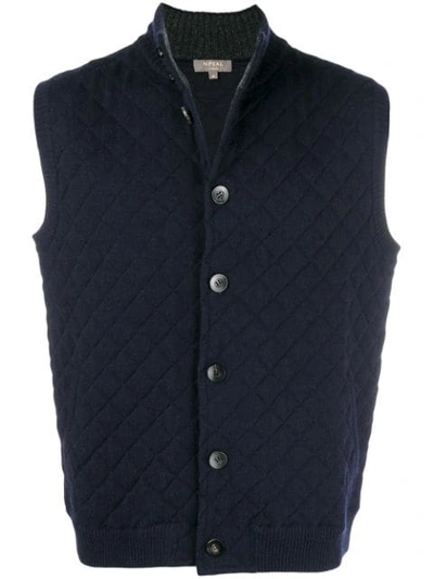 N•peal Quilted Waistcoat In Blue