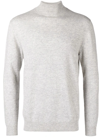 N•peal Roll Neck Cashmere Sweatshirt In Light Grey