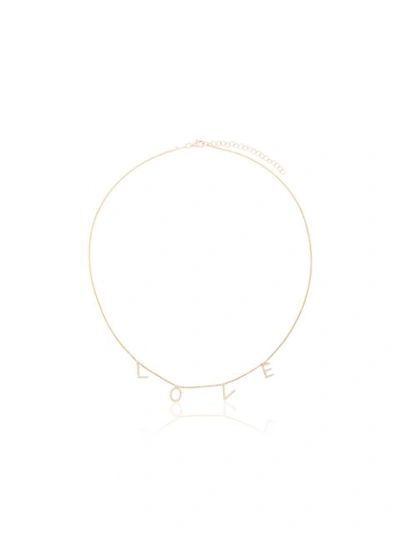 Rosa De La Cruz 18k Yellow Gold Love Diamond Necklace In Metallic