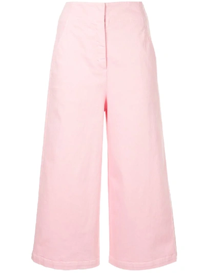 Tibi High-rise Wide-leg Jeans In Pink