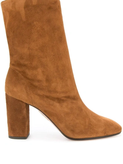 Aquazzura Women's  Brown Suede Ankle Boots