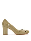Sarah Chofakian Bruxelas Perforated Leather Pumps In Green