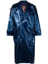 A.A. SPECTRUM A.A. SPECTRUM WRINKLED TRENCH COAT - BLUE
