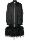 MOSCHINO FEATHER EMBELLISHED OVERSIZED BOMBER