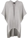 Voz Hand-woven Poncho In Grey