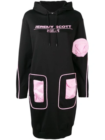 Jeremy Scott Pocket Patch Jumper Dress - Black